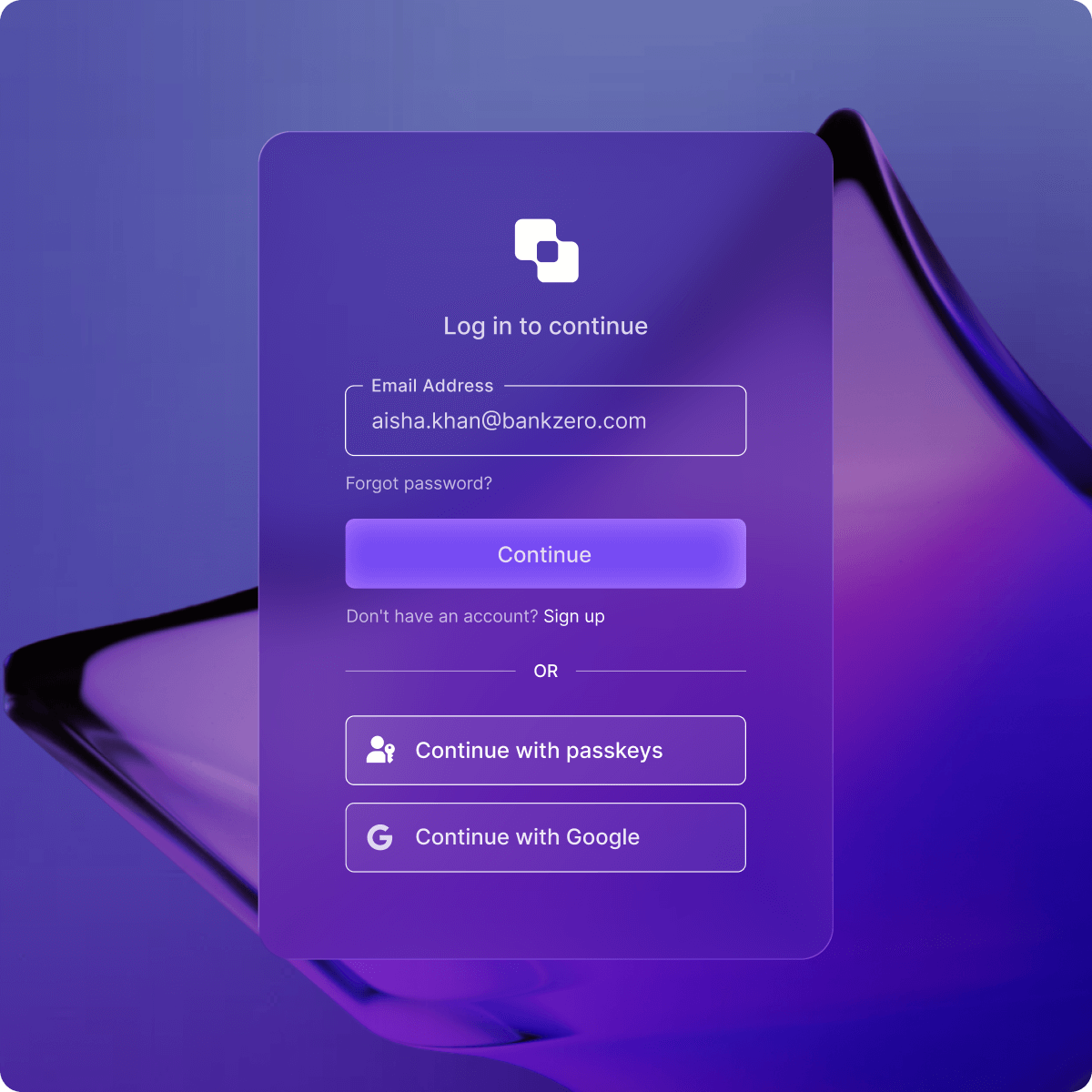 Login box with “Show code” toggle and functionality